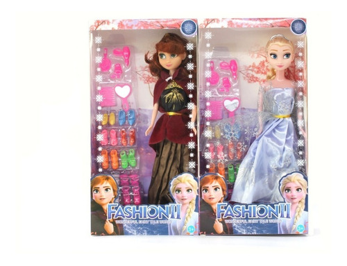 Muñecas Frozen Elsa Y Ana Hermanas Con Accesorios Zapatos819