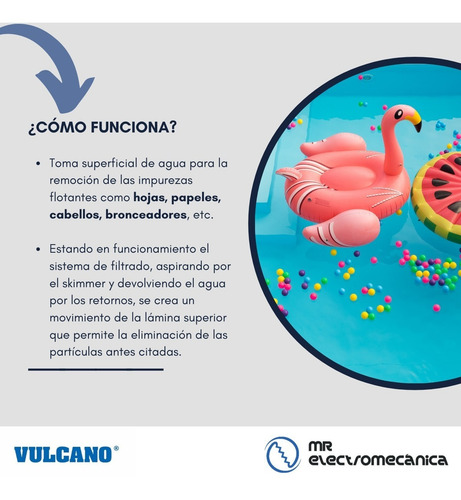 Skimmer Vulcano Boca Ancha Piscina Fibra 38cm / 119009