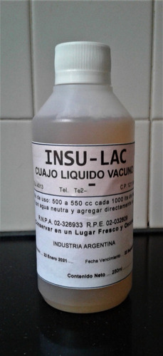 Cuajo Liquido Vacuno X 250cc + 500g De Cloruro De Calcio