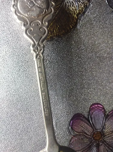 Antiguo Candelabro Ronson Juno Y Cucharita Australiana Plata (Usado)