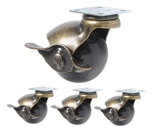 Juego De 4 Ruedas Giratorias De Bola Para Muebles 2 Pulgadas