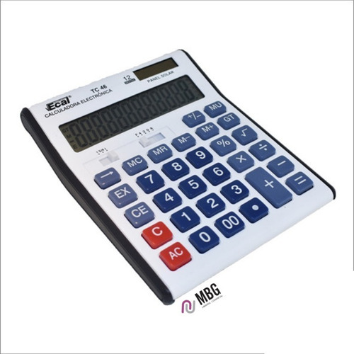  Calculadora Electrónica Ecal Tc 46 / 12 Dígitos / 9 Func. 