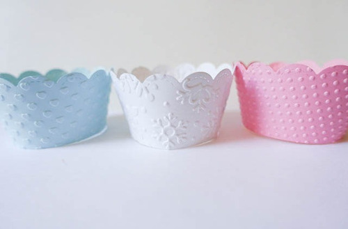 5 Wrappers Cupcake Relieve Boda Babyshower Cartulina