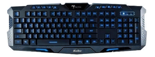 Teclado Gamer Kolke Force Con Luces De Colores Led Usb Color del teclado Negro Idioma Español Latinoamérica