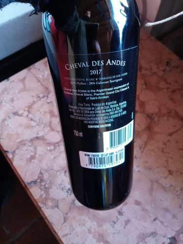 Vino Cheval Des Andes 2017 - 100 Puntos !!!