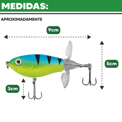 Estojo Com Isca Artificiai Hélice Superfície Cmik 5 Unidades