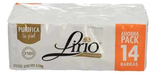 Jabón Lirio De Tocador Dermatológico 14 Pzas De 150 G C/u