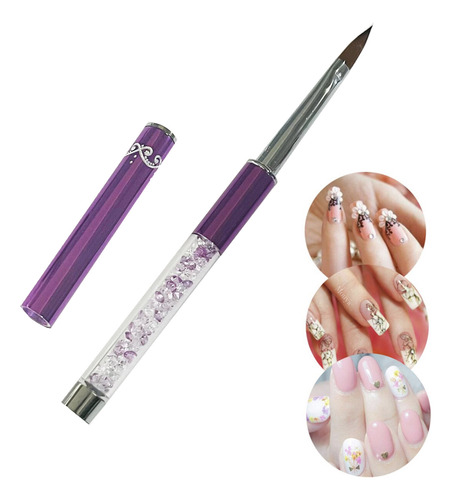 2 Pinceles Para Uñas Aplicaciones Aluminio No 8 Y 10
