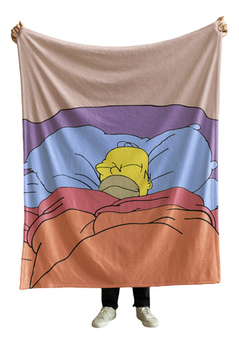 Cobija Frazada Manta Yo Soy La Señora Loca De Los Perros Homero Durmiendo Frazada Ligera 110x160cm