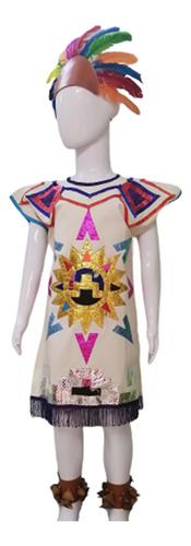 Vestuarios De Danza Azteca De Manta Niña - Talita Disfraces Beige 2