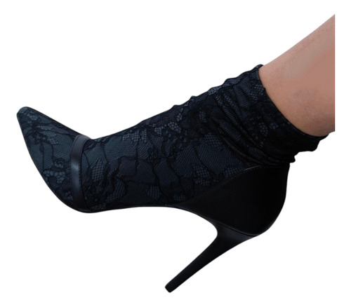 Botines Elegantes Con Malla Elástica, Tobillo Ajustado, T37