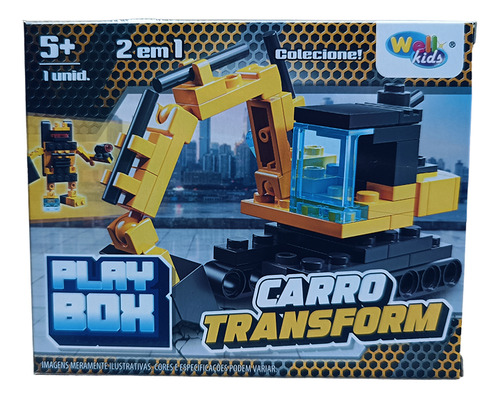 Kit 4 Blocos De Montar Play Box Veículos Construção E Robô Quantidade De Peças 190 Versão Do Personagem Veiculos De Construção