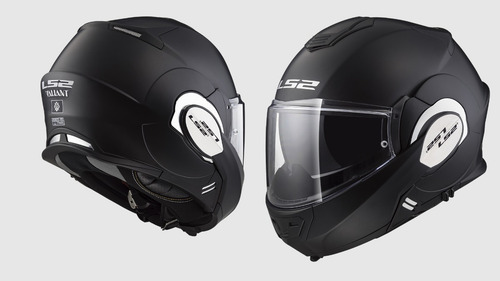 Imagen 2 de 2 de Casco Abatible Negro Mate Ls2 Valiant Ece2205 S A 3xl Pinloc