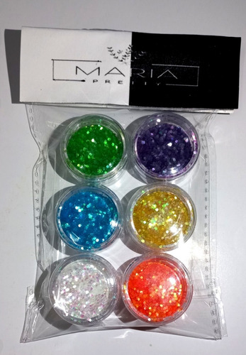 Glitter Escarchas Para Uñas Set X6