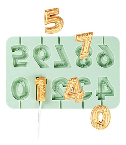 Molde De Silicona Con Números De 0 A 9 Para Fondant