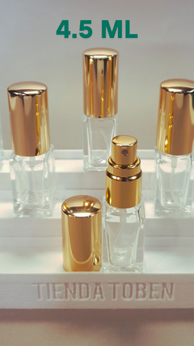 Vaporizador Vidrio Decant Muestra Perfume Frasco 5 Ml X10 Dorado