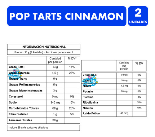 Pop Tarts - Con Glaseado De Canela Y Azúcar (contiene 2 Uni)