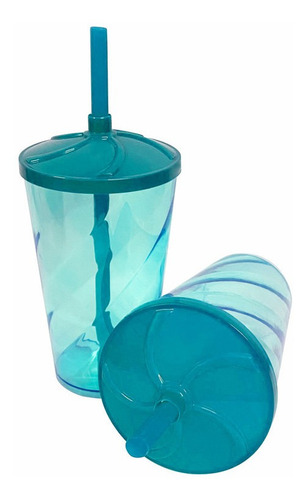 30 Copos Twister C/ Tampa 700ml Black November Cor Tiffany Neon