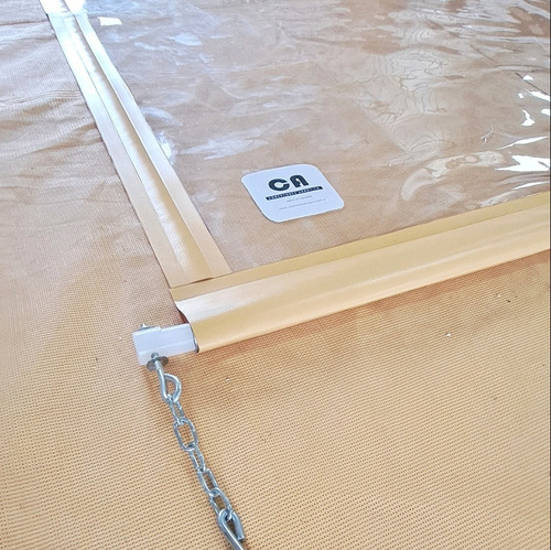 Kit Enrollador Toldo Vertical Lona Lisa Y Cristal X 6 Mts Blanco