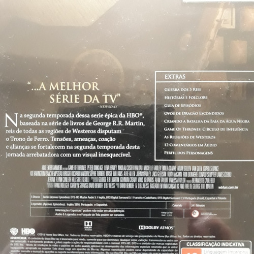 Game Of Thrones Bluray Steebooks Temporada 2 Lacrado