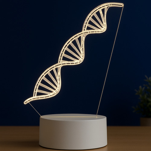 Luminária Led 3d Dna  - Abajur De Mesa