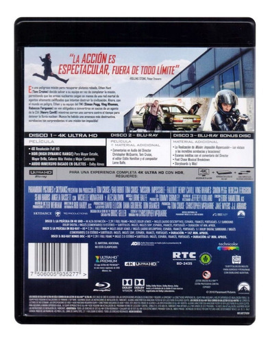 Mision Imposible 6 Repercusion Fallout 4k Ultra Hd + Blu-ray