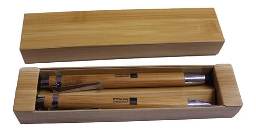 Imagen 2 de 3 de Set Bambu Nagano - Set De Bolígrafo Y Lápiz Mecánico - Bp258