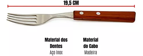 Garfo Churrasco Inox 2 Dentes 50 Cm