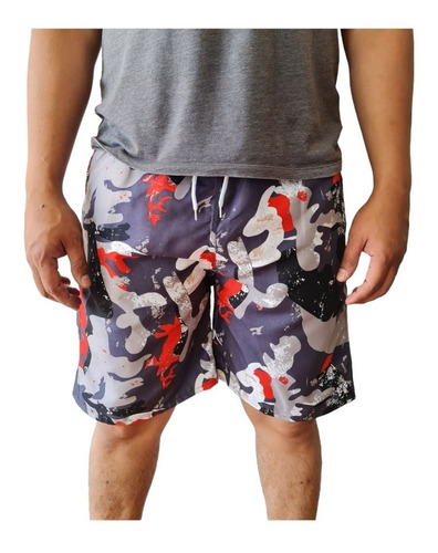 Shorts De Playa Con Diseños Hombre Traje Baño Con Malla 