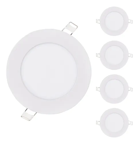 Panel Led 6w Incrustar Embutir Luz Cálida Pack X 5 Certifica