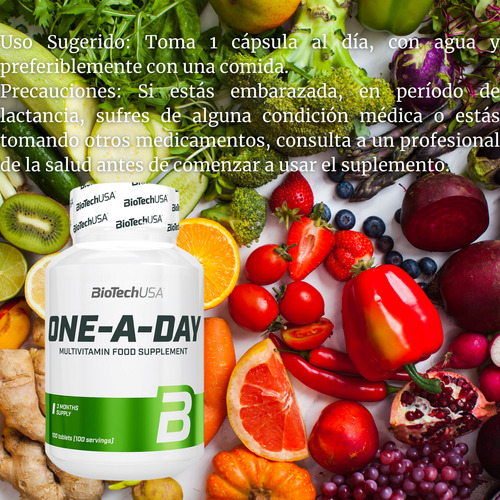 One A Day Multivitaminas Biotech Usa 100 Tab 100 Dias