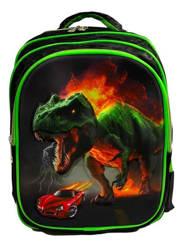 Mochila 3d Dinosauio Rex Tamaño Ideal Para 1 Y 2 Grado 