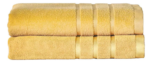 Toalla 1/2 Baño De Microfibra Tulum Golden Color Amarillo Vianney 70x140cm