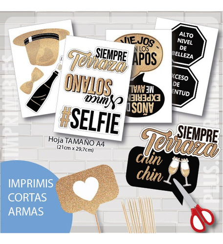 Imprimible Photo Prop Carteles Divertidas Cumpleaños 90 Años