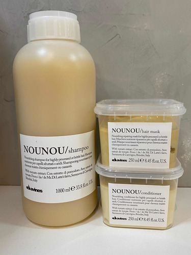 Nounou Davines Shampo 1000ml + Cond 250ml + Máscara 250ml