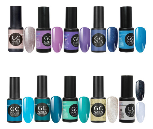 Serie 10 Geles Para Uñas De 1 Paso, Belcolor, Gc Nails