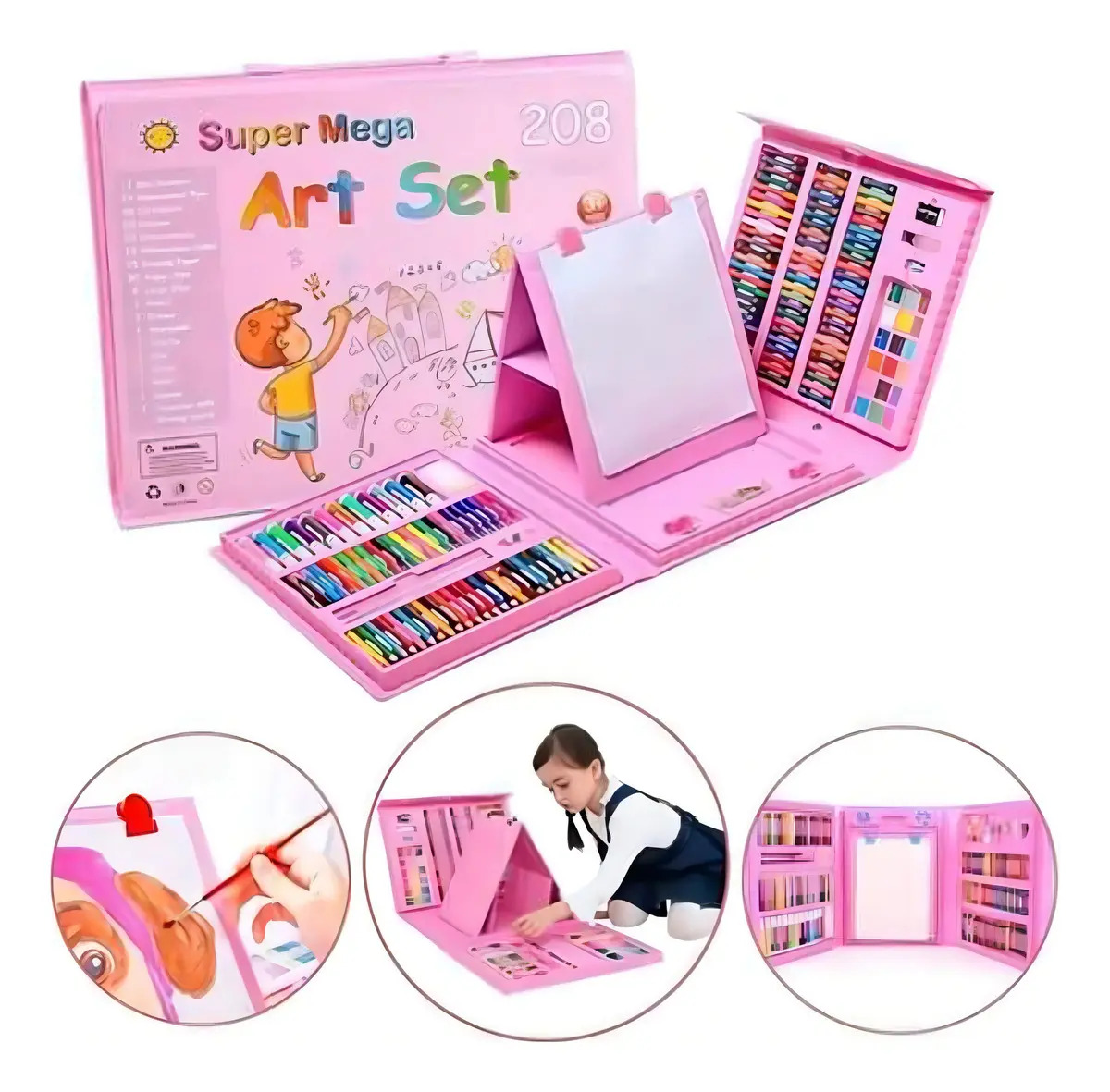 Set De Arte Maleta Para Niños 208 Piezas Creatividad Dibujo