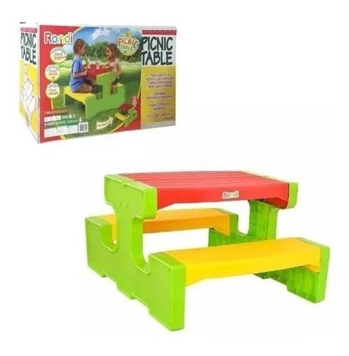 Mesa Y Bancos Pic-nic Table Infantil Rondi Actividades