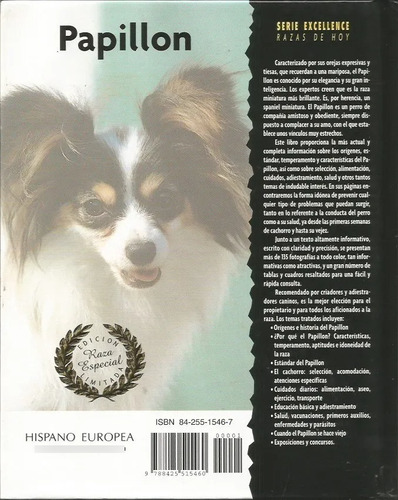 Libro Perros Razas Papillon M. Truex Excellence Guia