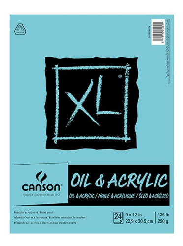 Imagen 1 de 3 de Block Dibujo Canson Xl Oleo Y Acrilico 24h 22.9x30.5cm 290g