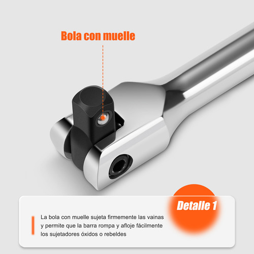 Barra De Interruptor 3/8 Pulgada, Barras Pesadas 10 Pulgadas Con Cabezal Giratorio De 180, Ideal Para Uso Profesional