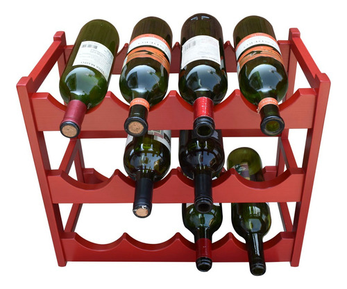 Cava Madera 12 Botellas Hogare Elegante Y Moderna Rojo