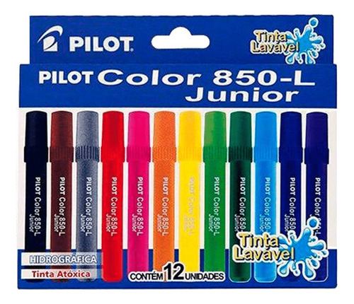 Caneta Hidrográfica Pilot Color 850l Junior 12 Cores