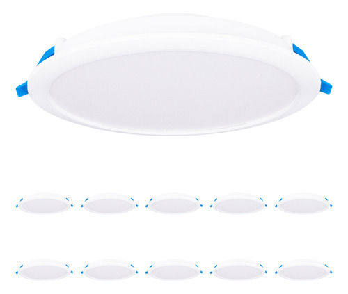 Pack 10 Lámparas Led Techo 12w, 4000k, Estévez, Color Blanco