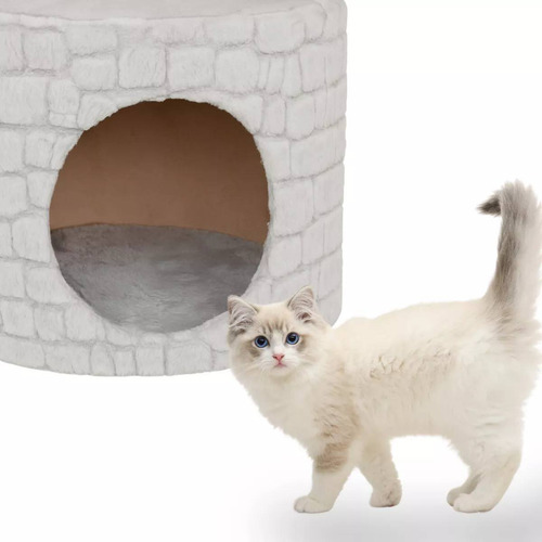 Rascador Cilíndrico Para Gato Mueble Trepador Casa Y Torre 55x39x39cm