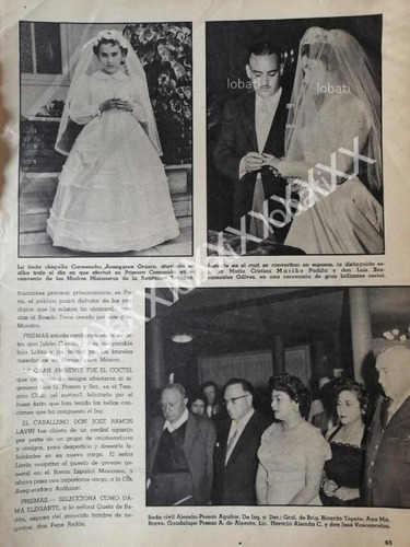 Cartel De Boda. Bracamontes Mariño Y Otros 1950s