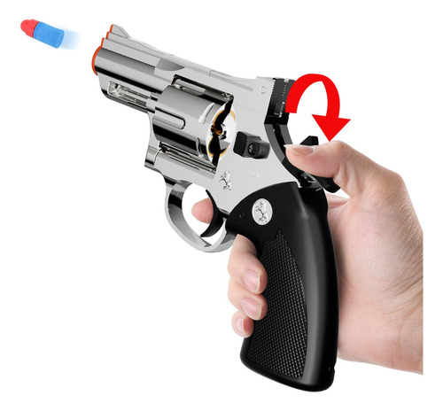 Toy Gun Foam Blaster Soft Bullet Revolver Xuyongjun Silver