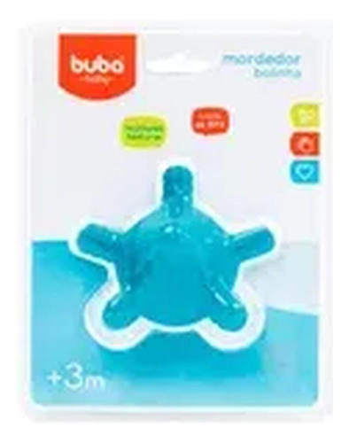 Brinquedo Bebe Mordedor Bolinha Multi Texturas Buba Azul