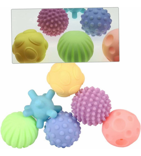 6 Pcs Pelotas Sensoriales Didácticas Para Bebé Con Texturas