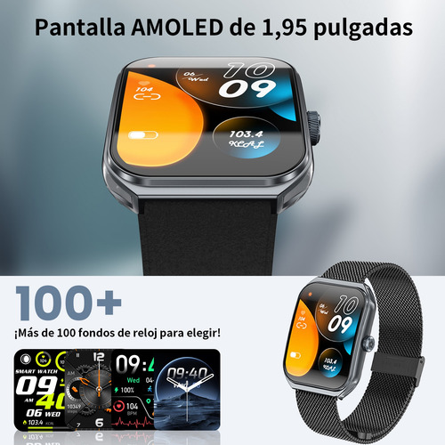 Reloj Inteligente Deportivo Curvo Full Touch Smart Watch Negro Acero Inoxidable + Silicona Negro Negro